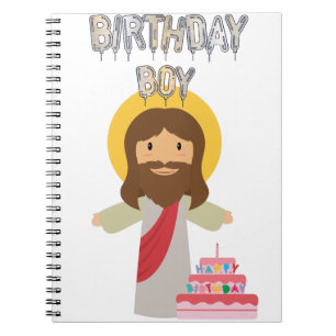 birthday boy jesus christmas notebook