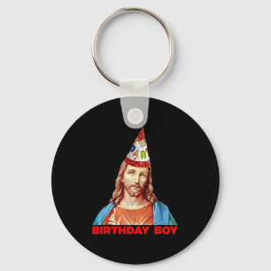 Birthday Boy Jesus Funny Christmas Party Hat  Keychain