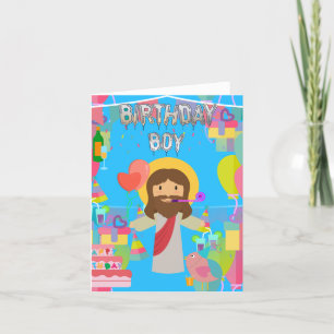 birthday boy jesus xmas holiday card