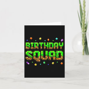 Birthday Boy Kid Birthday Squad Gamer Pixel Family Card