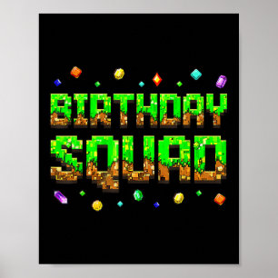 Birthday Boy Kid Birthday Squad Gamer Pixel Family Poster