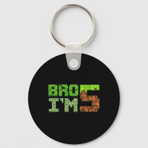 Birthday Boy Kids 5th Birthday 5 Year Old Gamer Pi Keychain