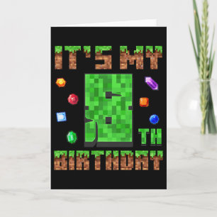 Birthday Boy Kids It's My 8th Birthday Gamer Pixel Card
