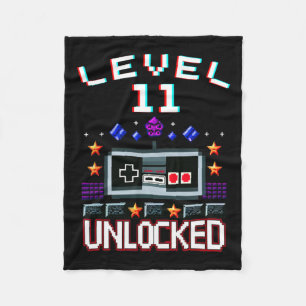 Birthday Boy Level 11 Unlocked Funny Video Game Ga Fleece Blanket