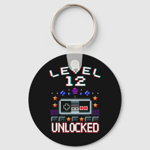 Birthday Boy Level 12 Unlocked Funny Video Game Ga Keychain