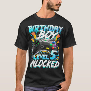 Birthday Boy Level 5 Unlocked Video Game Birthday  T-Shirt
