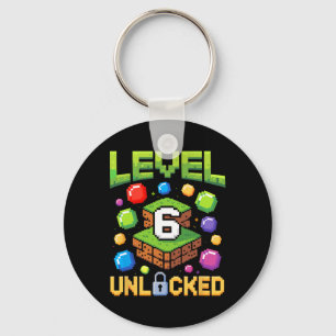 Birthday Boy Level 6 Unlocked 6th Birthday Game Pi Keychain