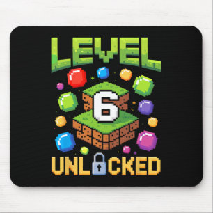 Birthday Boy Level 6 Unlocked 6th Birthday Game Pi Mouse Pad