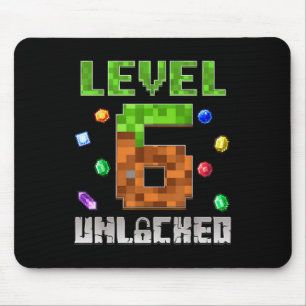 Birthday Boy Level 6 Unlocked 6th Birthday Game Pi Mouse Pad
