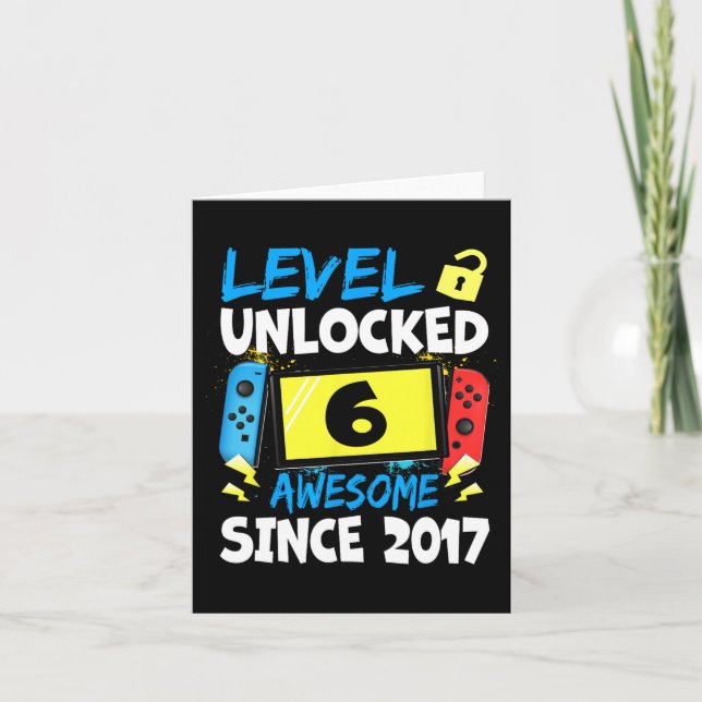 Birthday Boy Level 6 Unlocked Awesome 2017 Video G Card (Front)