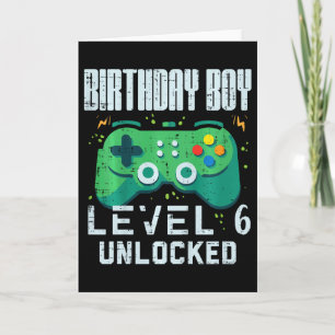 Birthday Boy Level 6 Unlocked Gamer Controller 6th Card
