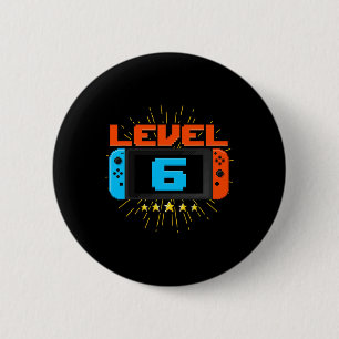Birthday Boy Level 6 Unlocked Video Game 6 Year Ol 2 Inch Round Button