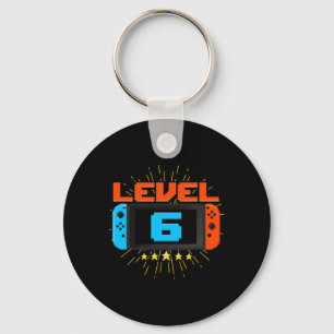 Birthday Boy Level 6 Unlocked Video Game 6 Year Ol Keychain