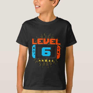 Birthday Boy Level 6 Unlocked Video Game 6 Year Ol T-Shirt
