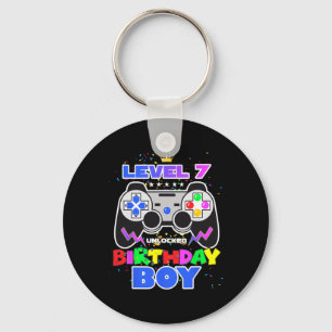 Birthday Boy Level 7 Unlocked Video Game 7th Birth Keychain
