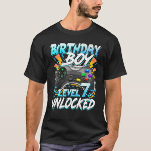 Birthday Boy Level 7 Unlocked Video Game Birthday T-Shirt