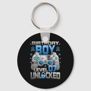 Birthday Boy Level 7 Unlocked Video Game Party Keychain