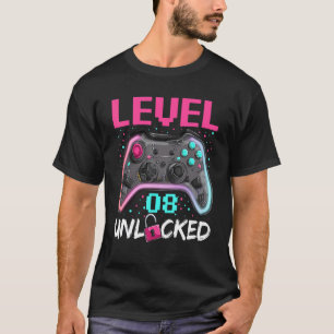 Birthday Boy Level 8 Unlocked 8 Years Old Gamer B T-Shirt