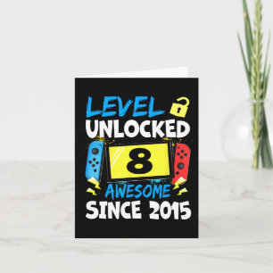 Birthday Boy Level 8 Unlocked Awesome 2015 Video G Card