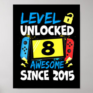 Birthday Boy Level 8 Unlocked Awesome 2015 Video G Poster