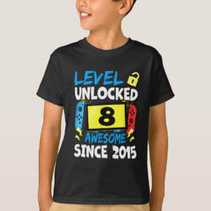 Birthday Boy Level 8 Unlocked Awesome 2015 Video G T-Shirt