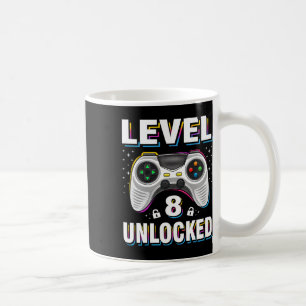Birthday Boy Level 8 Unlocked Video Gamer 8 Years  Coffee Mug
