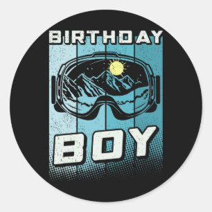 Birthday Boy Men's Birthday Apparel Snowboard Skii Classic Round Sticker