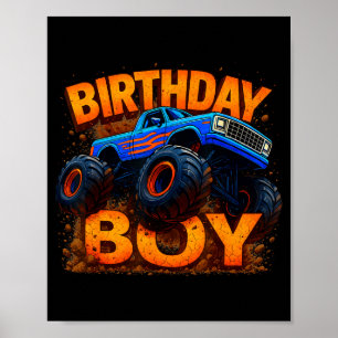 Birthday Boy Monster Truck Funny Family Matching  Poster