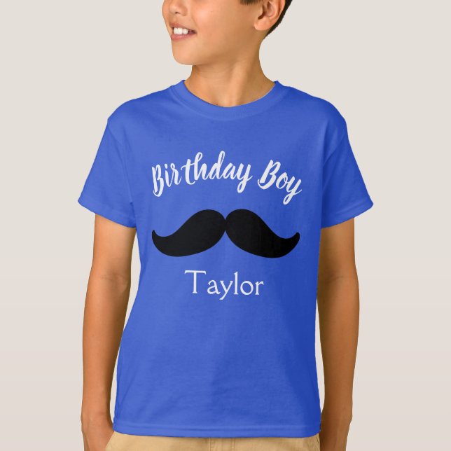 Birthday Boy Moustache T-Shirt (Front)