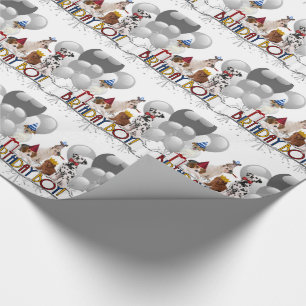 Birthday Boy Pack of Dogs with Balloons Wrapping Paper