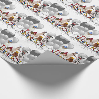 Birthday Boy Pack of Dogs with Balloons Wrapping Paper