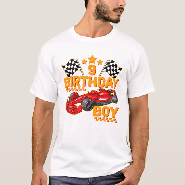 Birthday Boy Race Car Driver T-Shirt (Front)