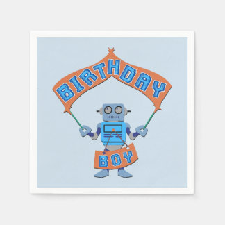 Birthday Boy Robot     Napkin