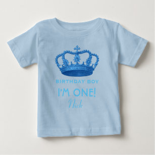 Birthday Boy Royal Prince Crown One Year Old V079 Baby T-Shirt