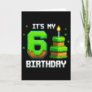 Birthday Boy Shirt It's My 6th Birthday Funny Game Card