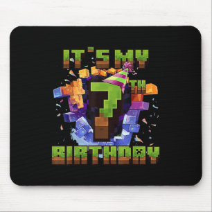 Birthday Boy Shirt Its My 7th Birthday Video Game  Mouse Pad