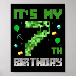 Birthday Boy Shirt Its My 7th Birthday Video Game Poster