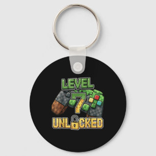 Birthday Boy Shirt Level 7 Unlocked 7th Birthday G Keychain