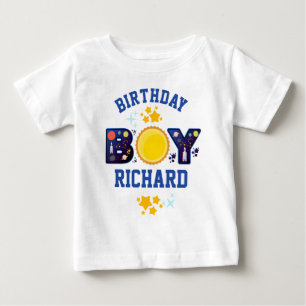 Birthday Boy Space    Planets Galaxy Baby T-Shirt