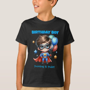 Birthday Boy Superhero T-shirt Editable 