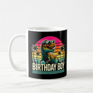 Birthday Boy T-Rex Retro Sunset Cool Vintage Tri-B Coffee Mug