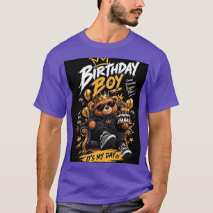 Birthday Boy T-Shirt Design – Cool Teddy Bear .