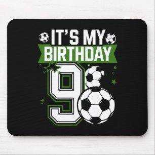 Birthday Boy Tees 9 Soccer Its My 9th Birthday Boy Mouse Pad