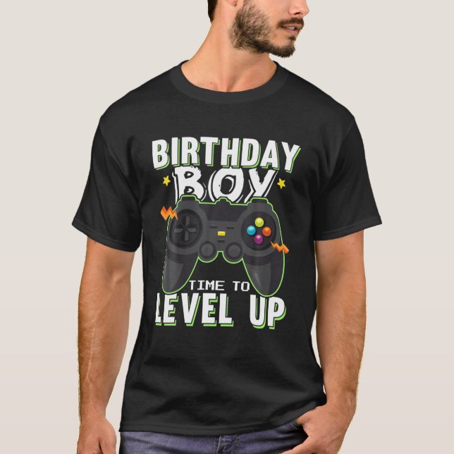 Birthday Boy Time To Level Up Game Controller Grap T-Shirt (Front)