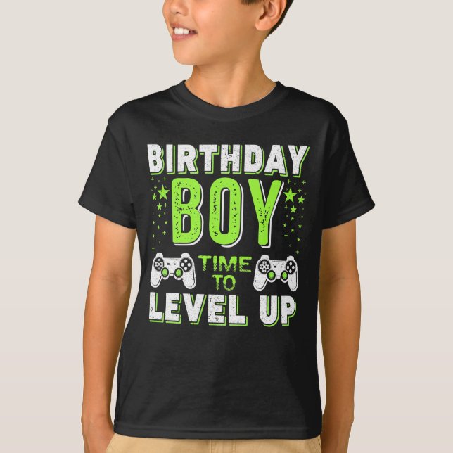 Birthday Boy Time to Level Up Gift Boys T-Shirt (Front)