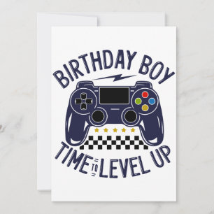 Birthday Boy Time to Level Up Invitation