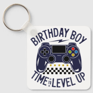 Birthday Boy Time to Level Up Keychain