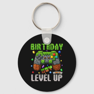 Birthday Boy Time To Level Up Pixel Birthday Gamer Keychain
