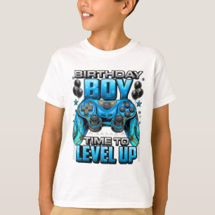 Birthday Boy Time To Level Up Shirt Video Gamer Bi