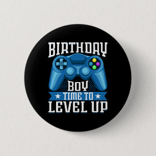 Birthday Boy Time To Level Up Video Game Birthday  2 Inch Round Button